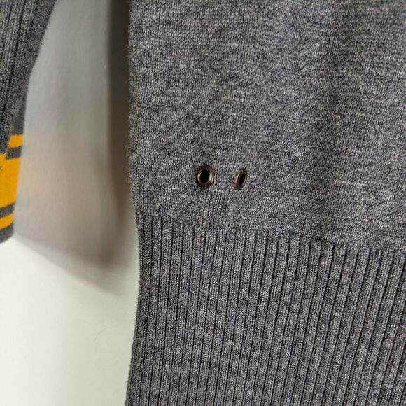 Vintage Y2K Converse Sweater Striped Blokecore Collegiate Ivy Gray Yellow XS - Picture 8 of 11